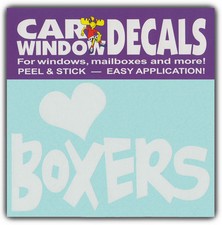 Car Window Decals: I Love Boxers | Dogs | Stickers Cars Trucks Glass