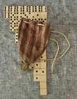 Civil War Period Bone Dominoes in Handmade Sweetheart Pouch, ref. Time Life
