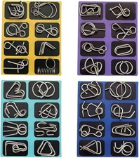 32PCS Type Different Brain Teaser Metal Wire Puzzles IQ Challenge Magic Tri