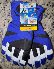Womens New NWT Winter Gloves  Size Medium / Large, Nylon/Poly  Blue, White