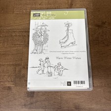Stampin Up Winter Memories Stamp Set 127937 Cling Ice Skates Snowman