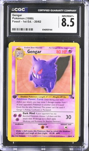 Gengar (1st Edition) graded CGC 8.5 for sale on eBay