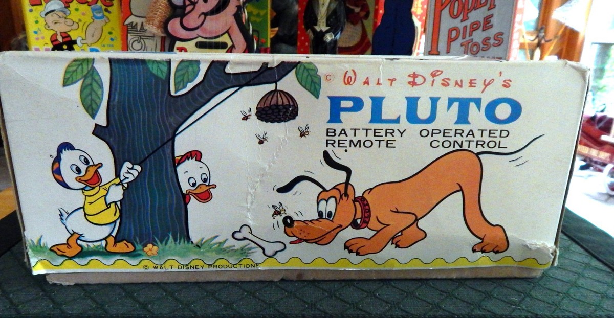 1960'S WALT DISNEY PLUTO BATTERY OPERATED BOX JAPAN EXCELENT