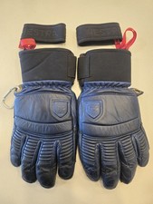 Hestra Fall Line 5 Finger Gloves Size 10 Royal Blue Leather Skiing Winter Used