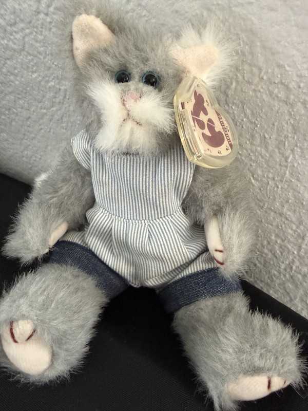 Ty Whiskers 9 Attic Treasures Collection Grey Cat Vintage Movable Arms Legs ‘93
