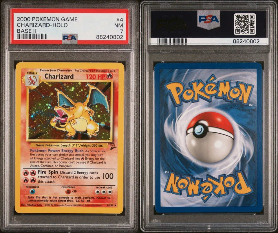 Pokemon Charizard 4/130 PSA NM 7 Base Set 2 Holo 2000 - Image 3 of 4