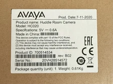 NEW Sealed Avaya HC020 Huddle Room Camera – Model 700514534 – Fast Shipping
