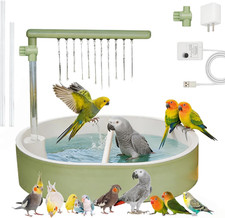 Bird Shower Parakeet Bath for Cage with Adjustable Water Flow Control Valve, Par