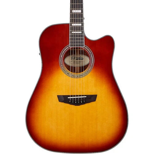D'Angelico Premier Series Bowery Cutaway Dreadnought A/E Guitar Iced Tea Burst