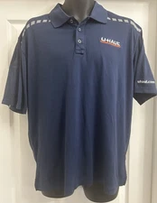 authentic U-Haul  Embroidered Front Logo Employee Blue  Men's Polo Large.