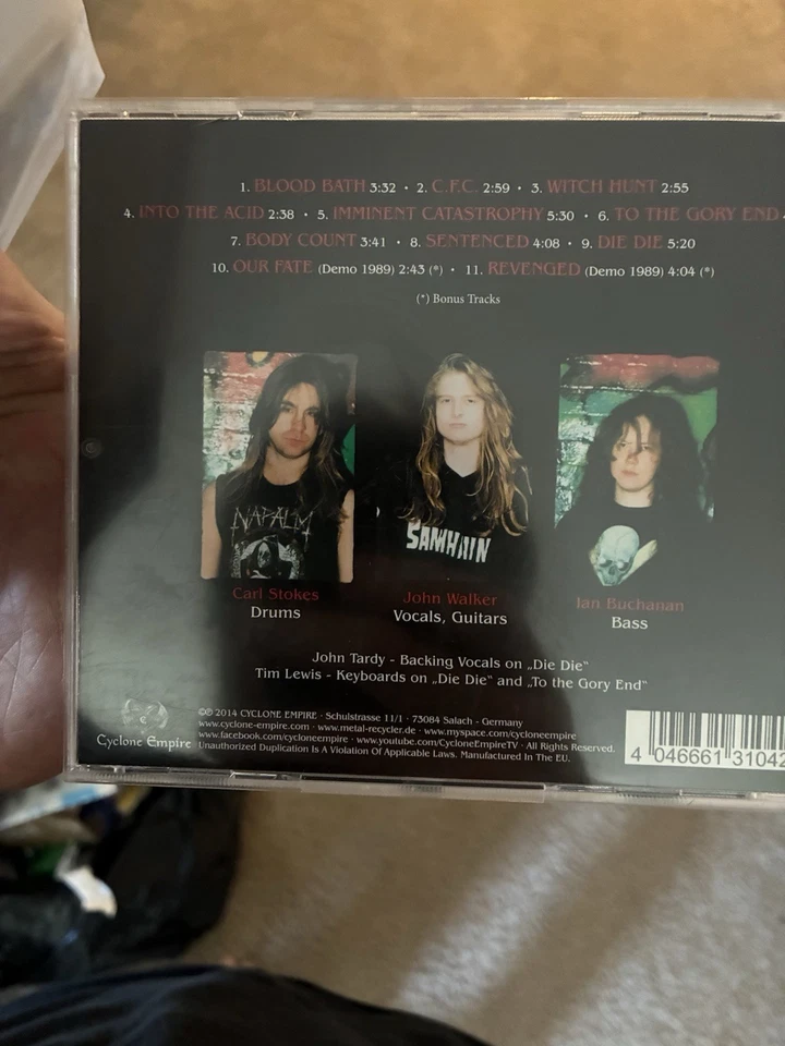 Cancer: To The Gory End CD 2014 Bonus Tracks Cyclone Empire EU CYC 136-2 NEW - Image 2 of 2