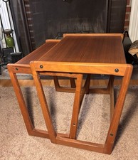 Pair of Danish Modern Teak Nesting End Tables
