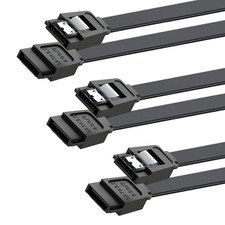 SATA Cable III for SSD HDD Data,3 PCS 6Gbps Straight Angle 15 Inch Sata Data Cab