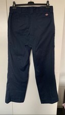 Dickies Navy Twill Work Trousers 34x32 Straight Leg Flat Front