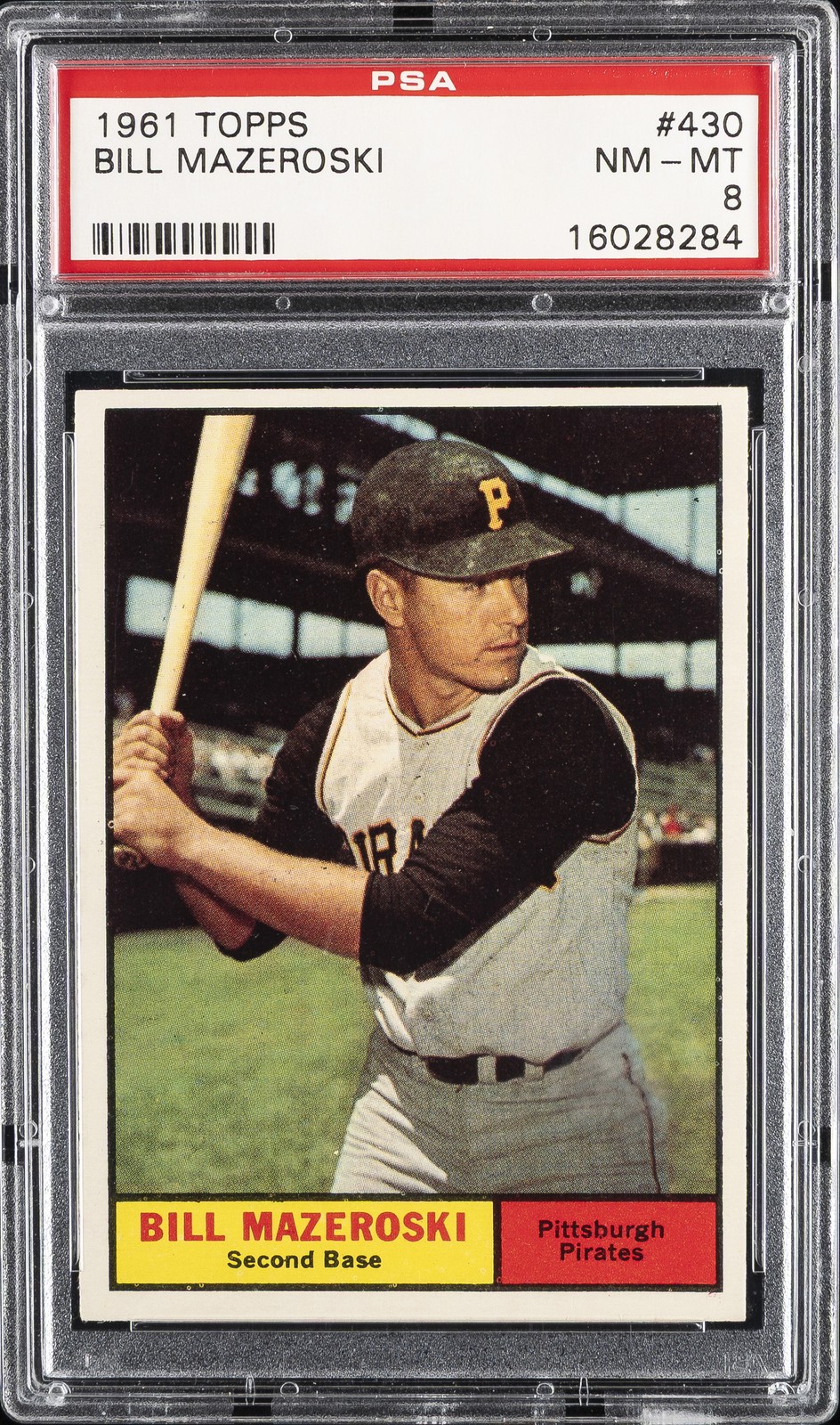 1961 TOPPS #430 BILL MAZEROSKI PSA 8