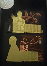 2 “RARE” MICHAEL JORDAN 🔥GOLD FOIL 1995 Upper Deck MJ Collection Inserts! *MINT