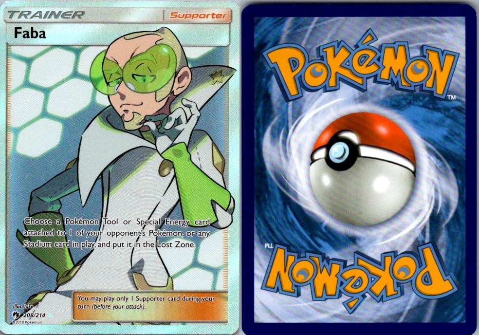 Faba 208/214 Ultra Rare Lost Thunder Pokemon Near Mint
