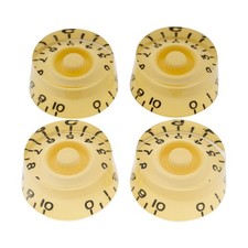 Musiclily Pro Juego de 4 perillas métricas crema 18 estrías para guitarra de importación de Asia
