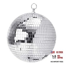 8" Silver Disco Ball with Hanging Ring Party Disco Mirror Ball 8"/1pack