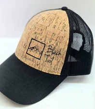 OTTO Black Tail Cork Front Cap Hat Adjustable Strap NWOT 