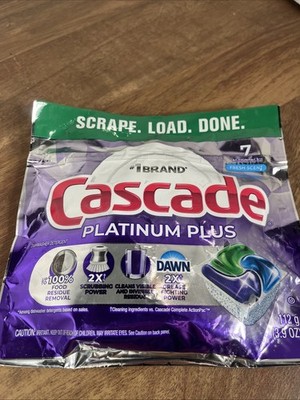 Cascade Platinum Plus Dishwasher Pods Detergent Fresh Scent 7 Count
