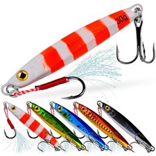 5pcs Metal Fishing Bait 7g-30g Sea Lead Jig Lifelike Fish Lure Bass Hook LF128
