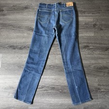 Vintage 70s 80s Lee Jeans Mens 33x35 Blue Flare Bootcut Talon Zipper Made In USA