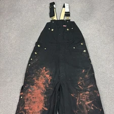 Dickies Dungarees Adult 32x32 Black Bib Overalls Work Wear Canvas Carpenter Men*