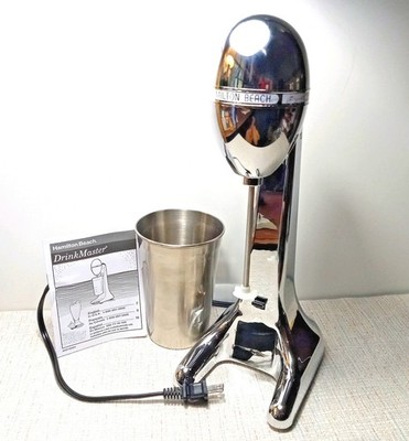 Hamilton Beach DrinkMaster 730C Chrome Milkshake Maker Blender w/ Cup Box EUC