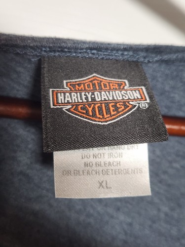 Harley-Davidson Damen XL Grau V-Ausschnitt Langarmshirt Spellout Briggs San Marcos - Bild 3 von 10