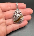 Sterling Silver 925 SX THAILAND SIGNED Tiger’s Eye Inlay Pendant 7.3g — photo 1