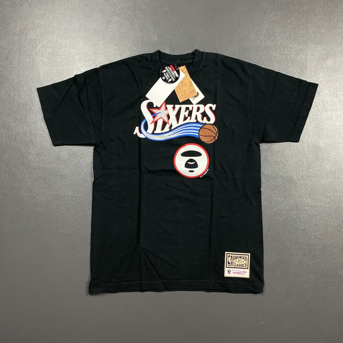 100% Authentic Aape x Mitchell Ness Sixers 76ers T Shirt Size M