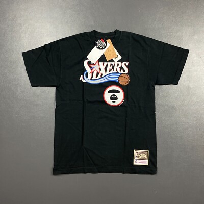 100% Authentic Aape x Mitchell Ness Sixers 76ers T Shirt Size M