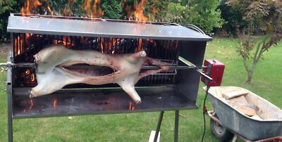 Großer 80 cm Spanferkel-Grill, Lamm-Grill,Hänchen-Grill, komplett aus Edelstahl