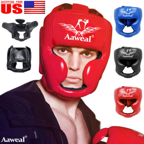 Casque de boxe par Aaweal MMA kickboxing entraînement équipement de protection de la tête - Photo 1/19