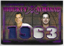 2019-20 Leaf Ultimate Hockey GORDIE HOWE GLENN HALL 1/9 Quad Jersey Almanac 1963