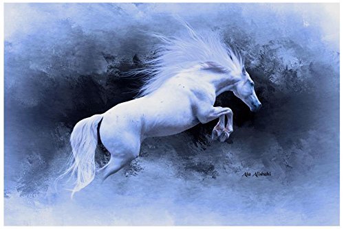 Ata Alishahi White Horse Wall Décor, 12 x 19