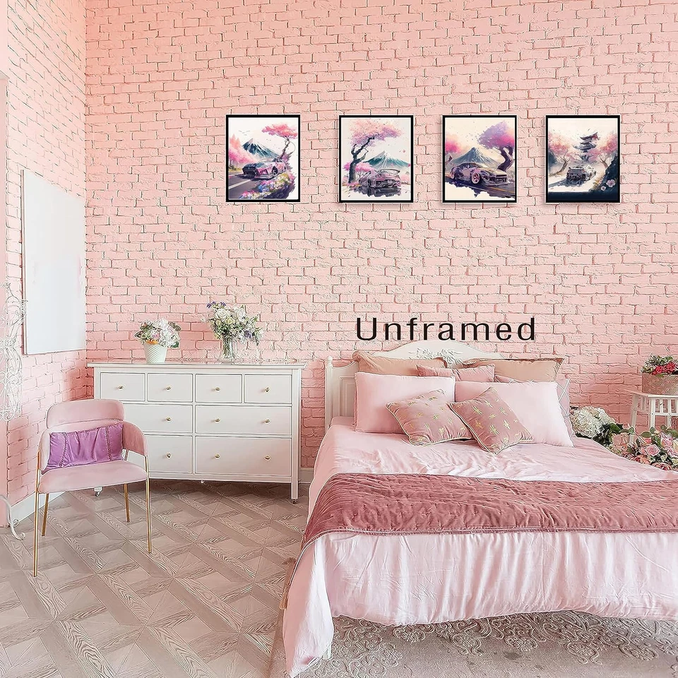 Carteles de lienzo Fuji Sakura paisaje arte de pared para sala de estar dormitorio sin marco Foto 2 de 4