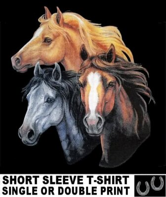 PALOMINO THOROUGHBRED QUARTERHORSE MORGAN GREY MUSTANG HORSE T-SHIRT WS312