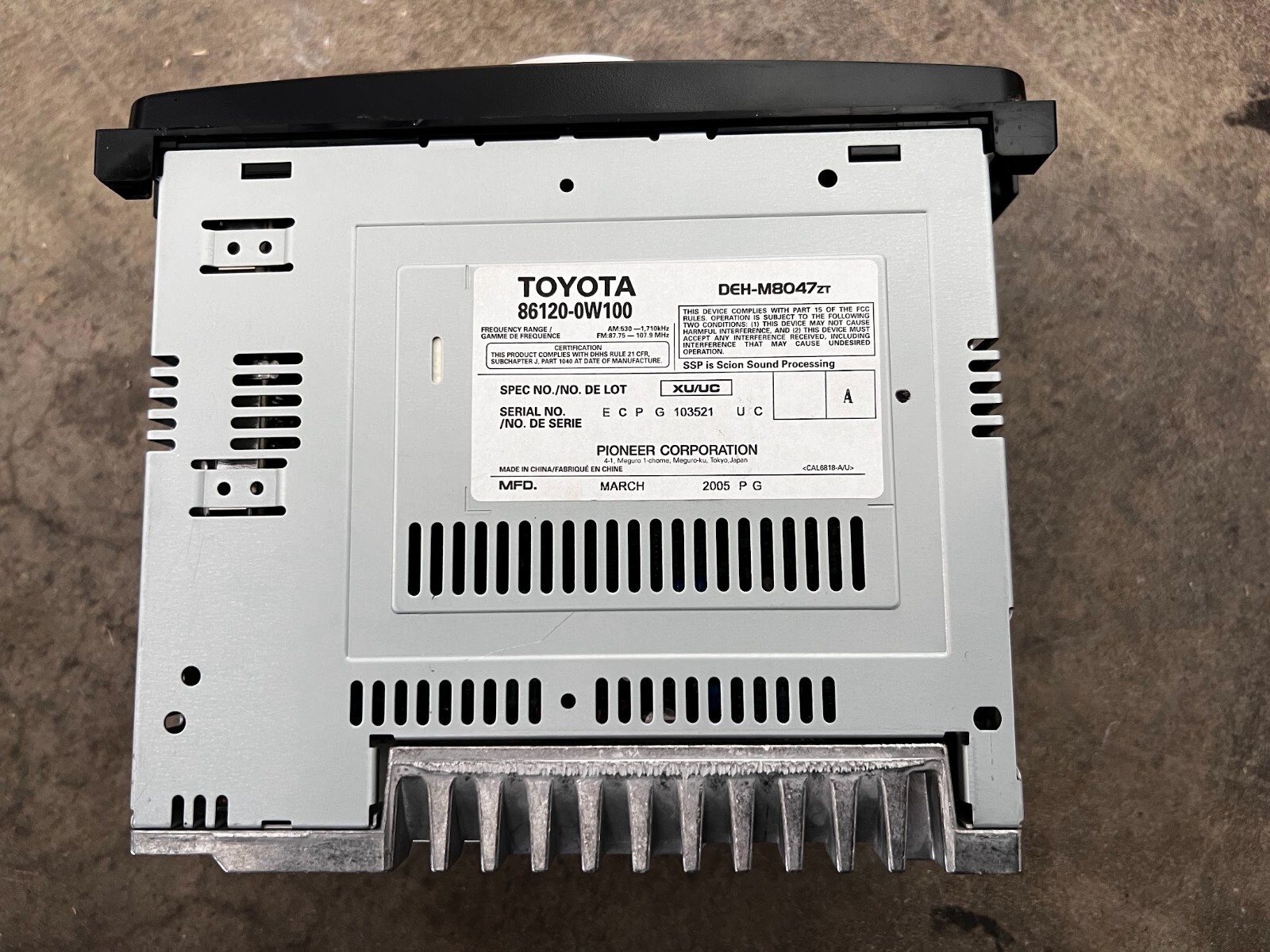 Toyota Car Stereo CD Scion Pioneer Radio AM FM Factory OEM DEHM8047 861200W100 eBay