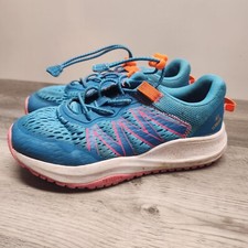Avia Sneakers All Terrain Little Kids Size 2 US Blue Pink Elastic Shoelaces