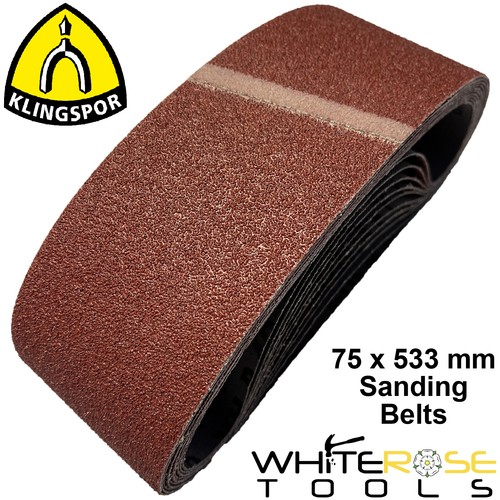 Klingspor Sanding Belts for Belt Sanders 75 x 533mm LS309XH Aluminium
