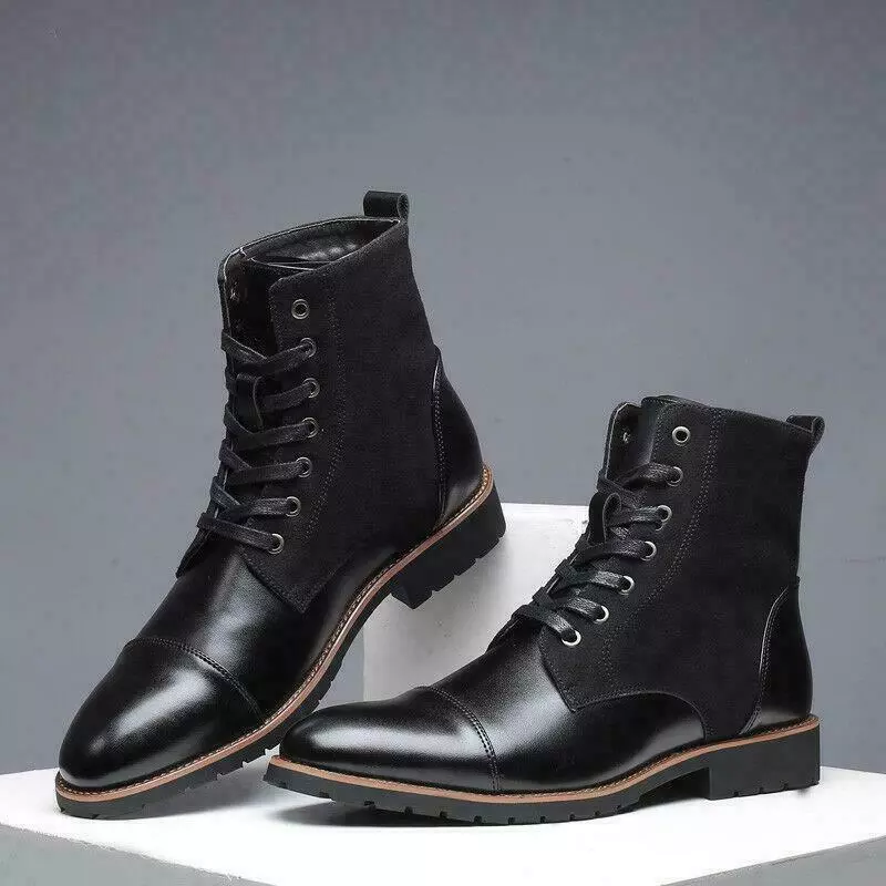Men s High Top Ankle Boots Dress Shoes Pointed Toe Motorcycle Outdoor Walking Sz