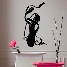 Wall Decals Ballerina Vinyl Sticker Girl Ballet Shoe Dance Pointes Decor kk179