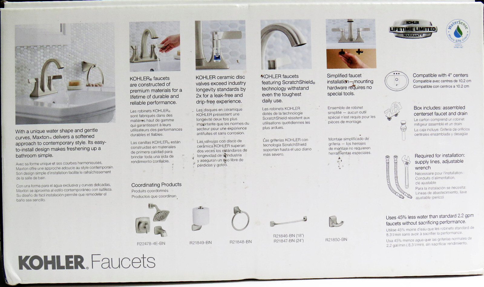 KOHLER Maxton R22476-4D-BN Brushed Nickel 2-Handle Bathroom Faucets