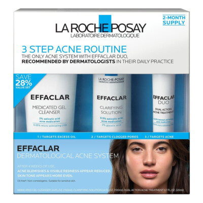 La Roche Posay Effaclar Dermatological Acne Treatment 3-Step System Kit