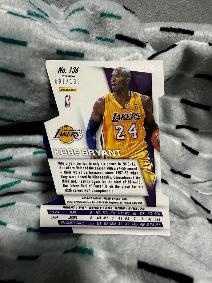 2014-15 Panini Prizm DIE-CUT Kobe Bryant Los Angeles Lakers /139 