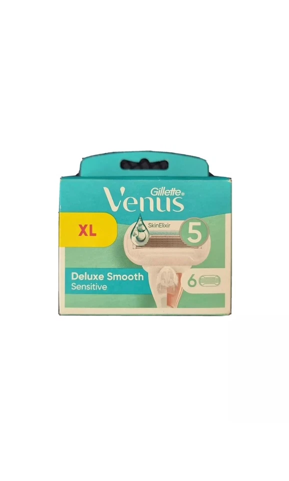 Gillette Venus XL DELUXE smooth SENSITIVE 6 PACK BLADES NEW 100% Genuine RRP £22
