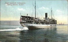 Tacoma Harbor Washington WA Puget Sound Steamer Indianapolis c1910 Postcard