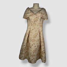  583 Rickie Freeman by Teri Jon Women's Gold Metallic Off-Shoulder Dress Size 2